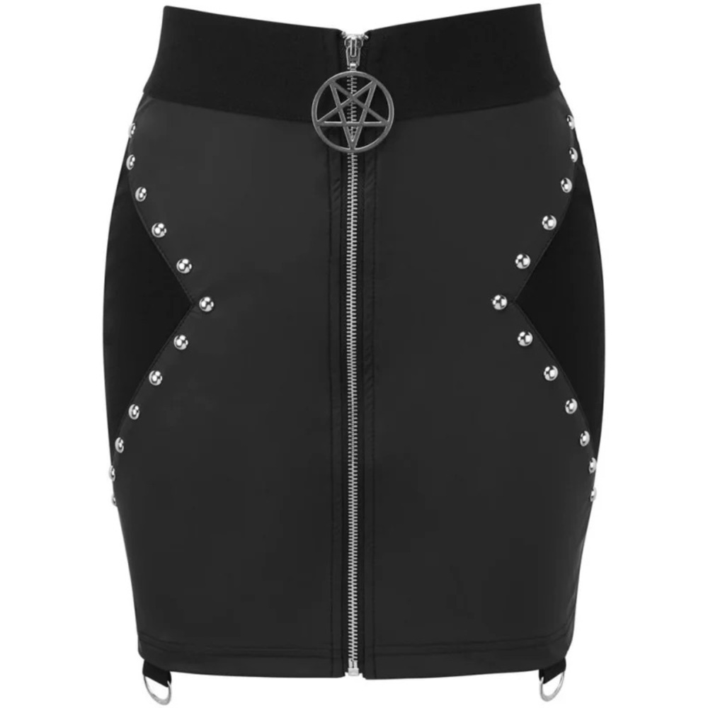 Killstar Idefy Mini Skirt with Silver Accents